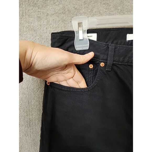 PacSun Straight Leg Jeans Mens 30x30 Black Button Fly Cotton Non Stretch NEW - Picture 2 of 10